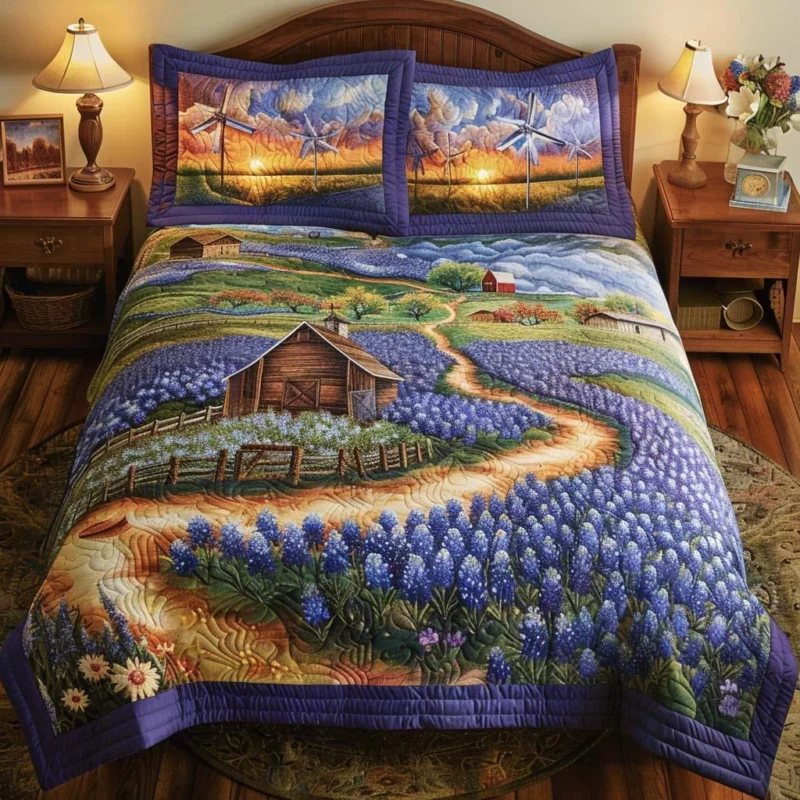 Bluebonnet Fields Bamboo Quilt Bedding Set