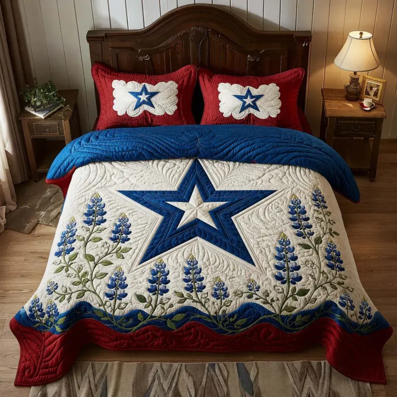 Bluebonnet Meadow Bamboo Quilt Bedding Set