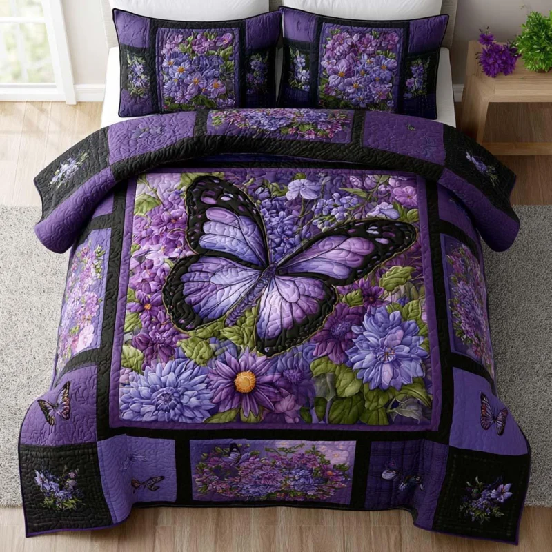 Butterfly Bloom Bamboo Quilt Bedding Set