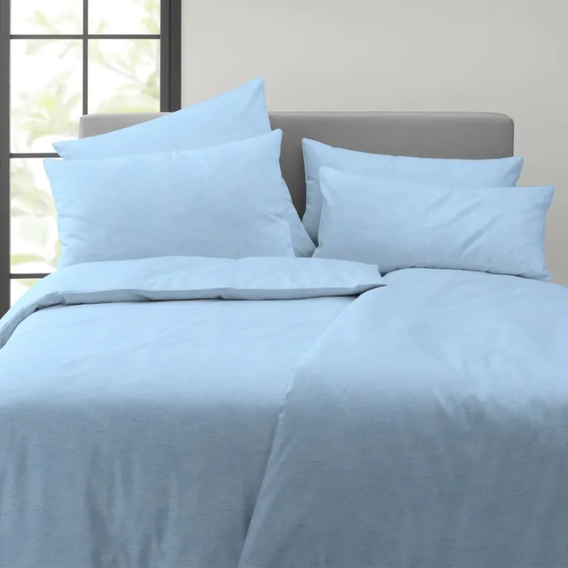 Covered Solid 601-20 Blau Washed Cotton Kissenbezug