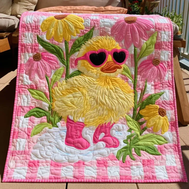 Cheerful Duck Parade Bamboo Quilt Blanket