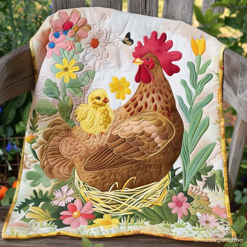 Chicken Nature Escape Bamboo Quilt Blanket