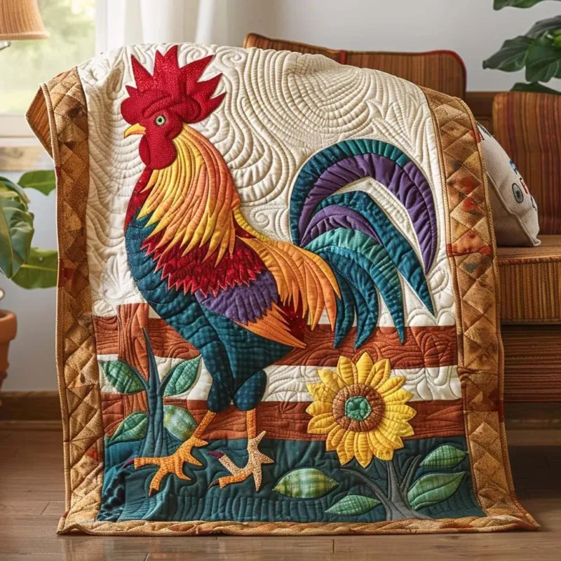 Chicken Rustic Life Bamboo Quilt Blanket