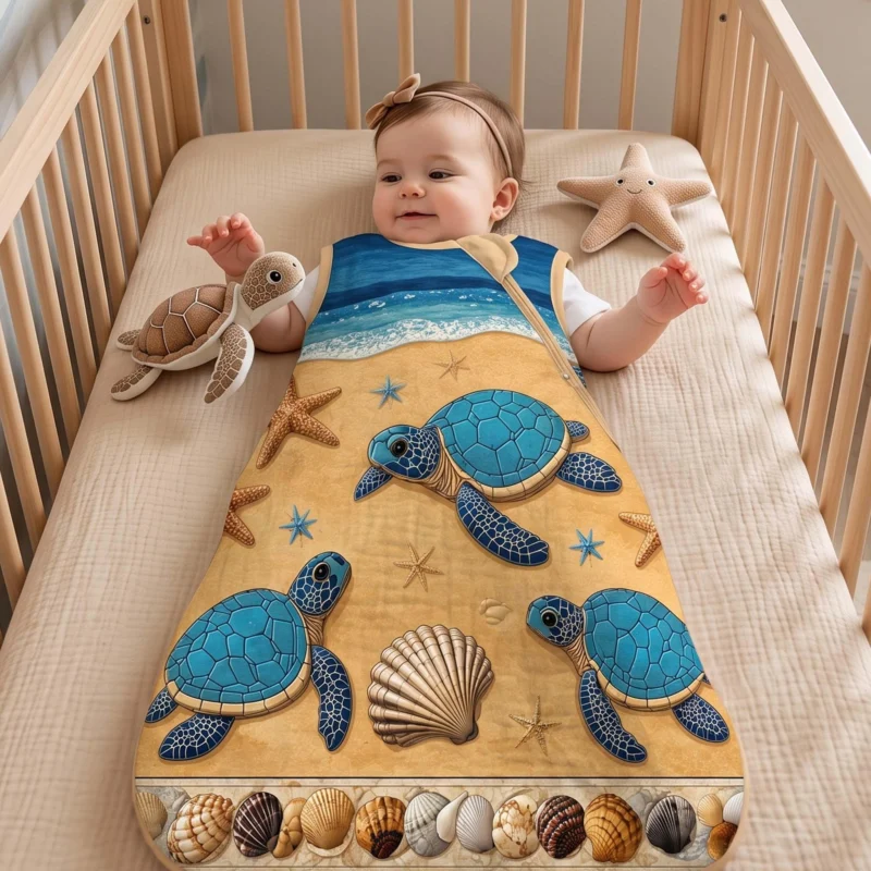 Coastal Turtle Parade Bamboo Sleep Bag