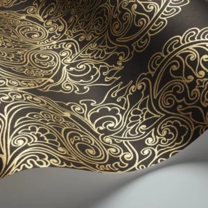 Cole and Son - Tapete Alpana Wallpaper-Tapeten-Cole & Son-Metallic Gold auf Black S69/2105-TOJU Interior