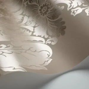 Cole and Son - Tapete Baudelaire Wallpaper-Tapeten-Cole & Son-Metallic Gilver on Dark Taupe S94/1001-TOJU Interior