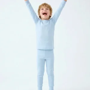 Solid Color Bamboo Two Piece Long Sleeve Pajama Set