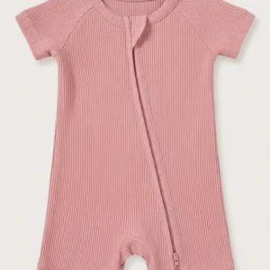 Apple Blossom Ribbed Bamboo Shorty Zippy