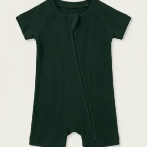 Forest Ribbed Bamboo Shorty Zippy