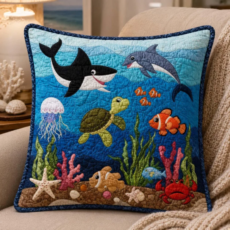 Coral Reef Bamboo Quilt Pillow Case