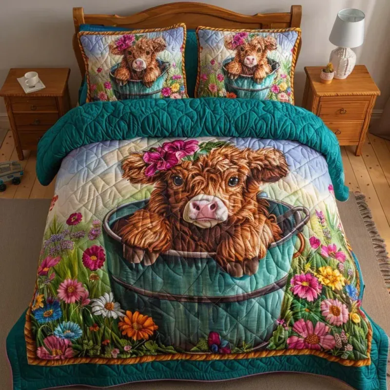 Cow Valley Bamboo Quilt Bedding Set