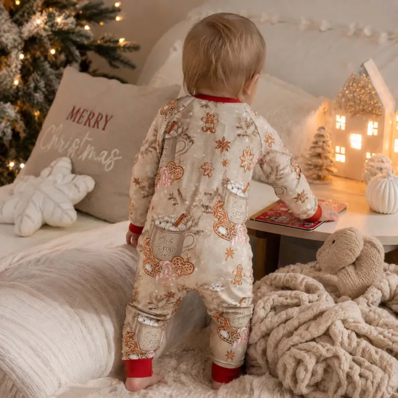 Cozy Gingerbread Hot Cocoa Christmas Bamboo Convertible Zippy