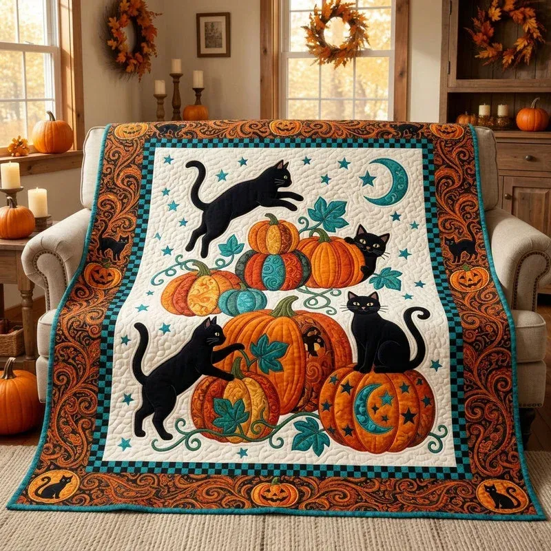 Crescent Moon Harvest Bamboo Quilt Blanket