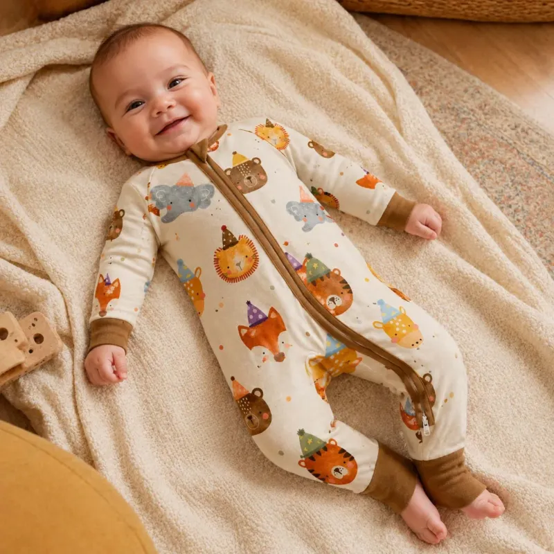 Cute Party Animals Bamboo Convertible Zippy