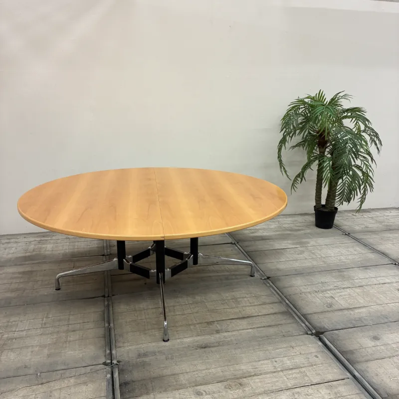 Charles Eames Segmented Vitra Konferenztisch Rund 184cm Holz Chrom Tisch Gebraucht