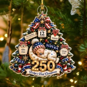 Baby's 1st Christmas America 250th Acrylic Ornament