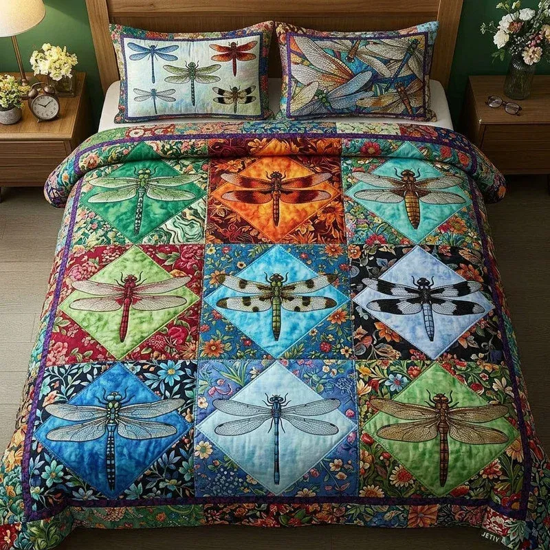 Dragonfly Majestic Bamboo Quilt Bedding Set