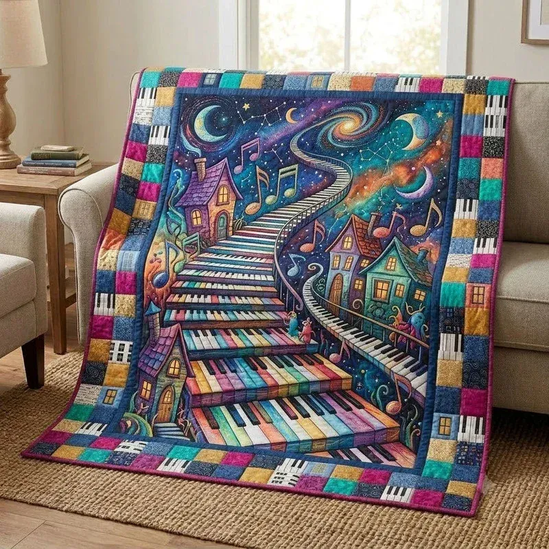 Dreamland Piano Path Bamboo Quilt Blanket