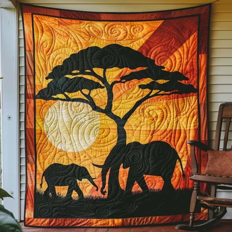 Elephant Path Bamboo Quilt Blanket
