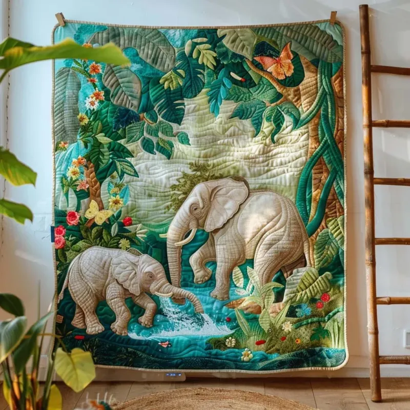 Elephant Refuge Bamboo Quilt Blanket