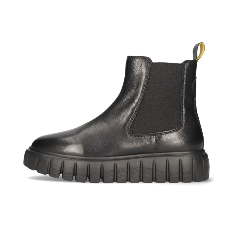 Leder Chelsea-Stiefelette Schwarz
