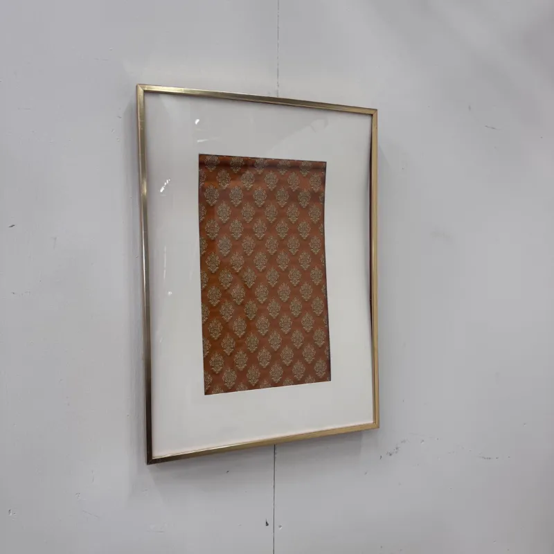 Wandbild Orange Textil Ornament-Muster im Rahmen Deko Gebraucht