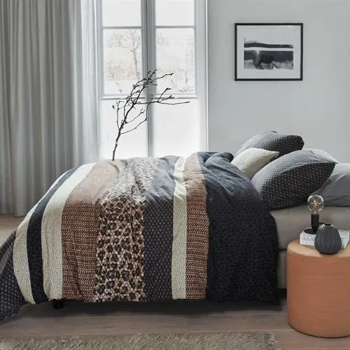 Fauve Duvet Cover Set – 100% Cotton Flannel, Leopard Print