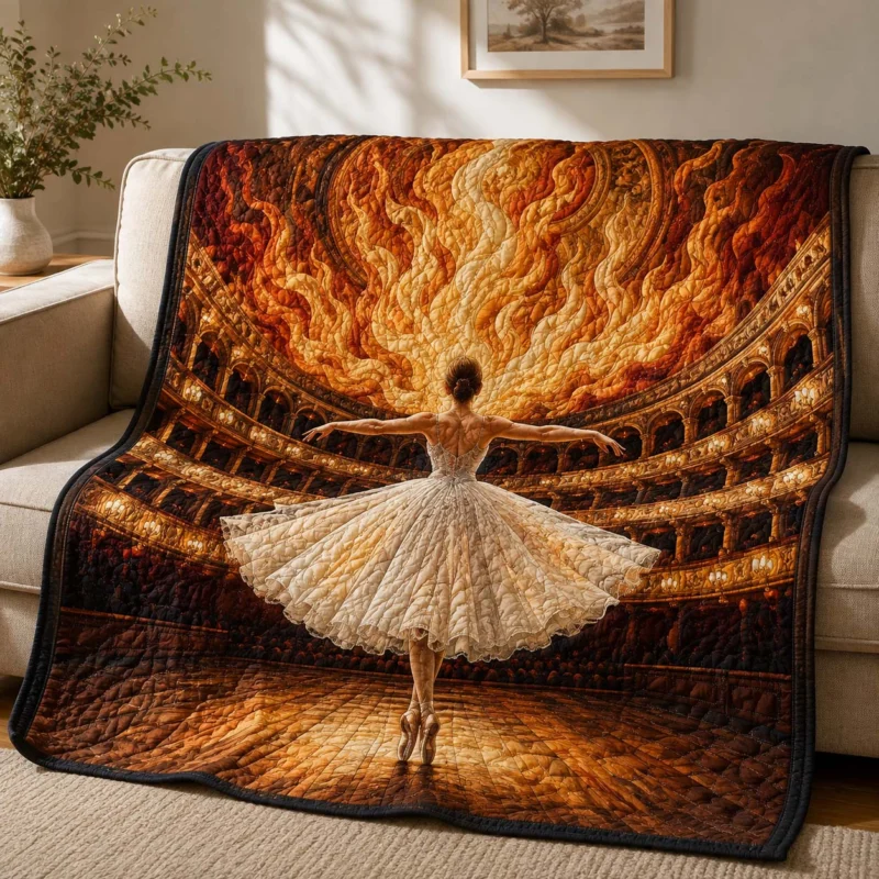 Fiery Opera Ballerina Bamboo Quilt Blanket