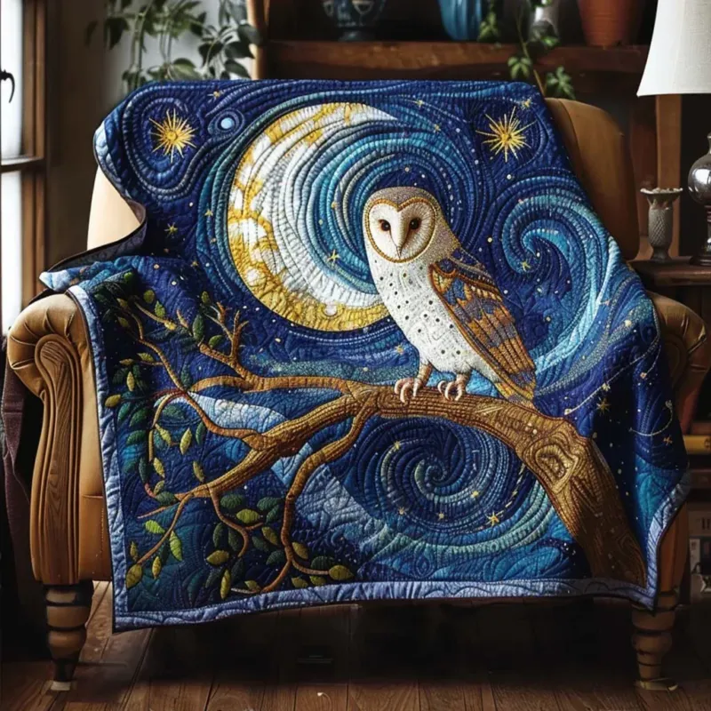 Forest Owl Bamboo Quilt Blanket