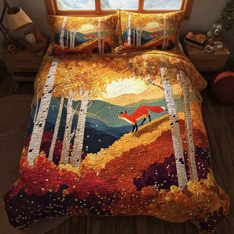 Fox Autumn Bamboo Quilt Bedding Set