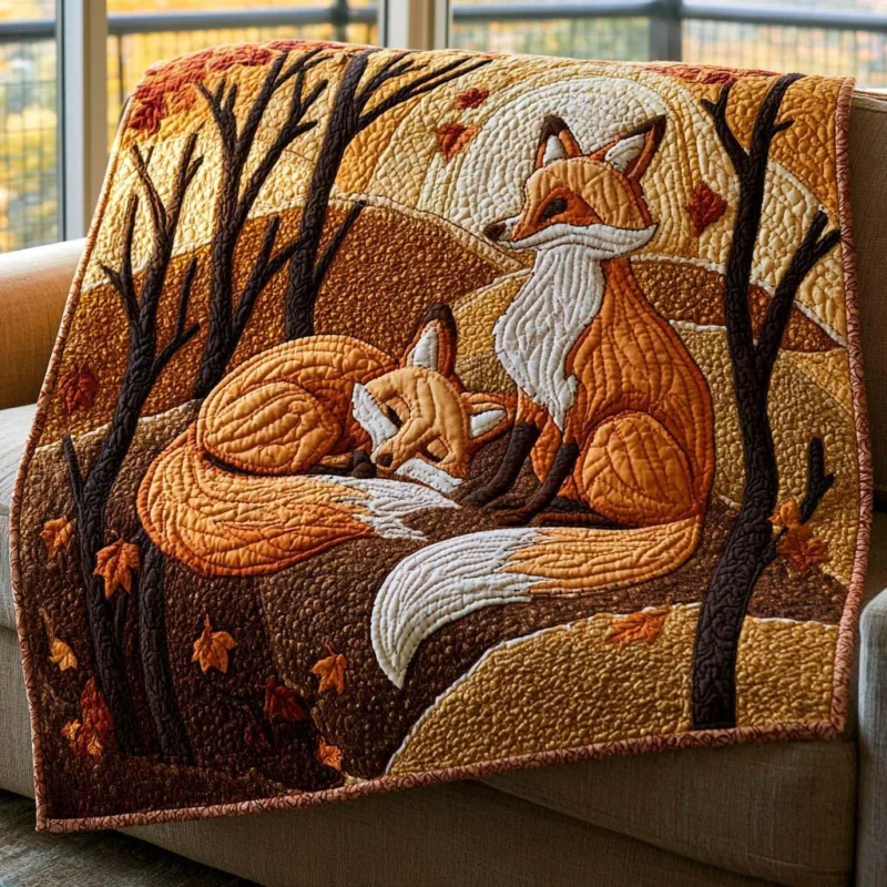 Fox Whisper Bamboo Quilt Blanket