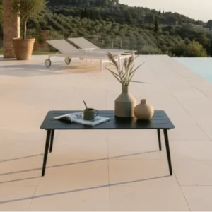 Garten Couchtisch Rhodos - Aus schwarzem Aluminium