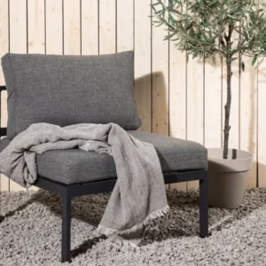 Garten Loungesessel Rika - Outdoor-Sessel mit Aluminium Gestell und zwei Kissen