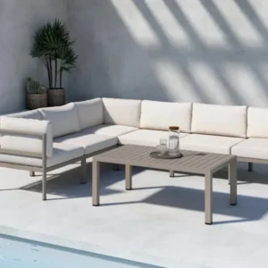 Garten Loungeset Galeno – Großes Ecksofa mit Couchtisch