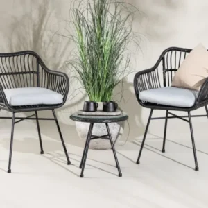 Garten-Sitzgruppe Aora - aus schwarzem Naturrattan