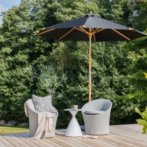 Garten Sonnenschirm Boho – Ø270 cm in wahlweise Schwarz oder Grau