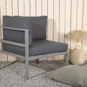 Gartenbank Eckmodul Borelio - Aus Aluminium in den Farben Khaki und Beige