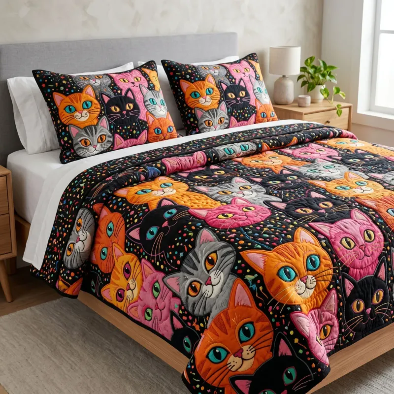Gentle Cat Bamboo Quilt Bedding Set