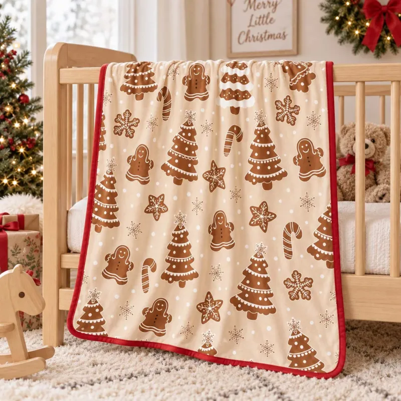 Gingerbread Cookie Wonderland Bamboo Blanket