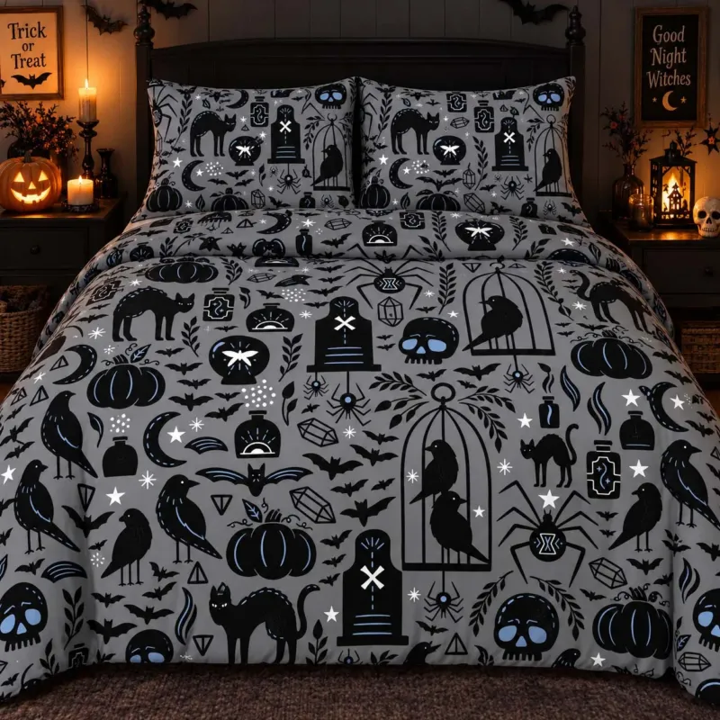 Gothic Halloween Magic Bamboo Bedding Set