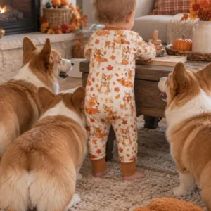 Happy Fall Corgis Bamboo Convertible Zippy