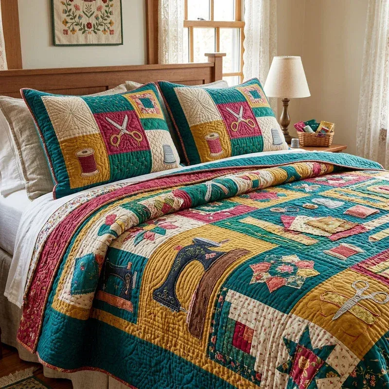 Hearthside Needlework Bamboo Quilt Bedding Set