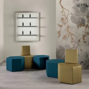 Salon Ambience HEX WARTEHOCKER MIT LEHNE