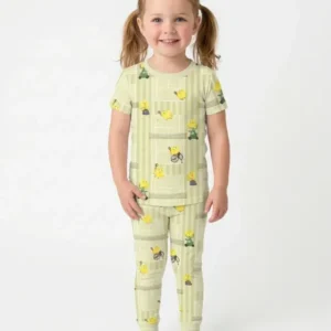 Tennis Bamboo Two Piece Short Sleeve Pajama Set
