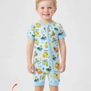 Little Book Worm Family Matching Bamboo Shorty Zippy