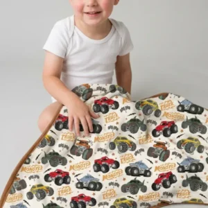 Vroom Vroom Monster Truck Bamboo Blanket