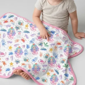 Personalized Cute Mermaid Bamboo Blanket
