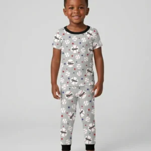 Custom Name Rookie of The Year Matching Bamboo Two Piece Short Sleeve Pajama Set