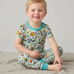 Funny Camper Family Matching Bamboo Two Piece Short Sleeve Pajama Set