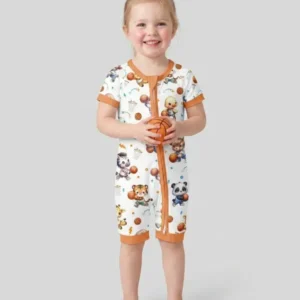 Cartoon Basketball Animals Bamboo Shorty Zippy